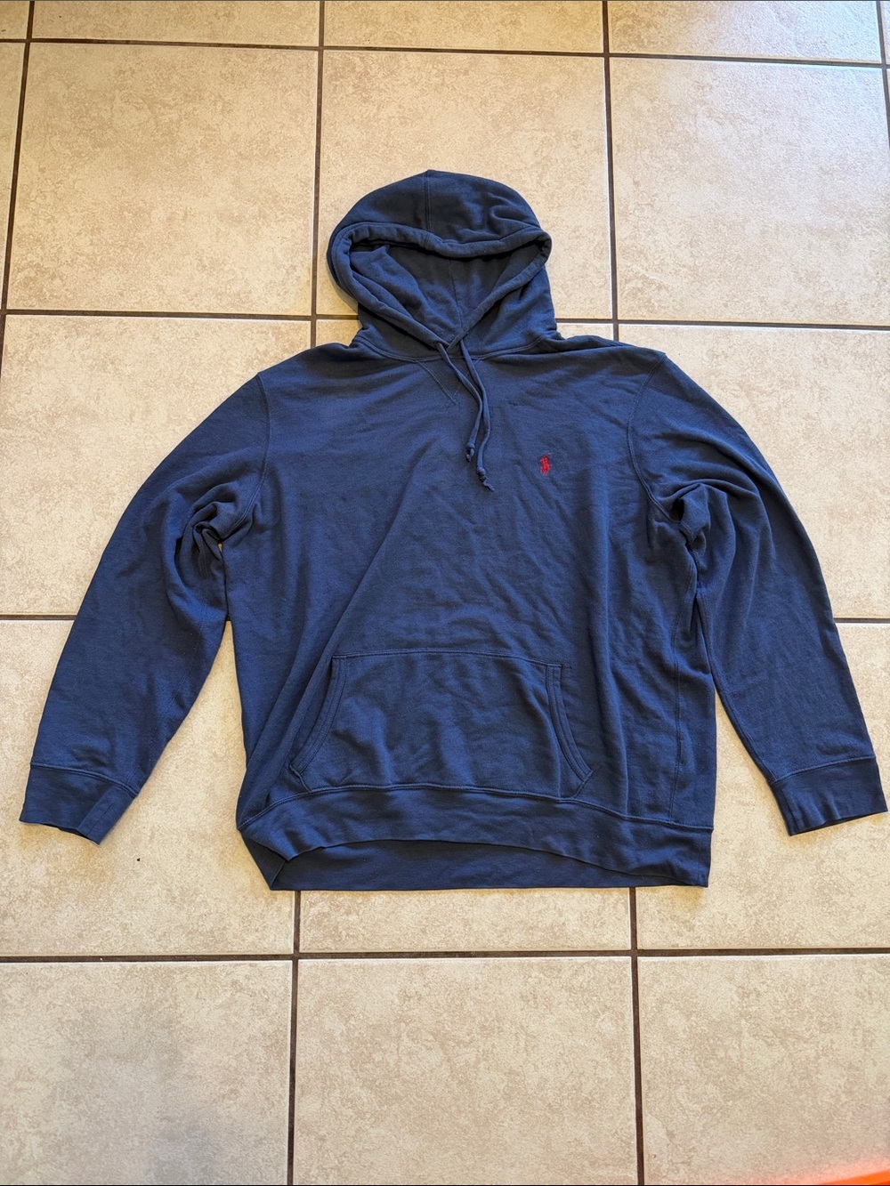 Ralph Lauren Navy Hooded Sweatshirt with Red Pony